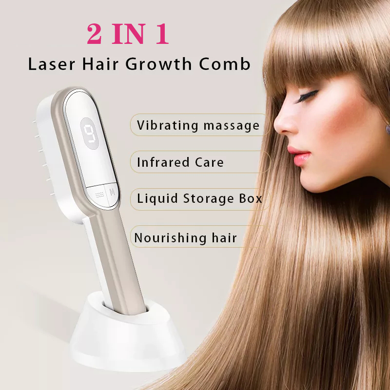 Oabes Hair Care Comb laser Hair Growth Comb Scalp Massage Comb with Multi - functional Phototherapy for Anti - hair Loss control oil.